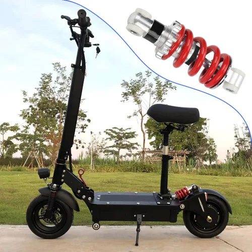Vista 4 de Joyzan Amortiguador eléctrico para motocicleta, amortiguador de suspensión de amortiguamiento de agujero trasero, resorte ajustable, distancia