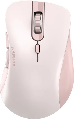 Vista 16 de RAPIQUE Ratón inalámbrico Bluetooth, Bluetooth dual y receptor USB 2.4G, clics silenciosos, mouse ergonómico de 6 botones para mano derecha, DPI