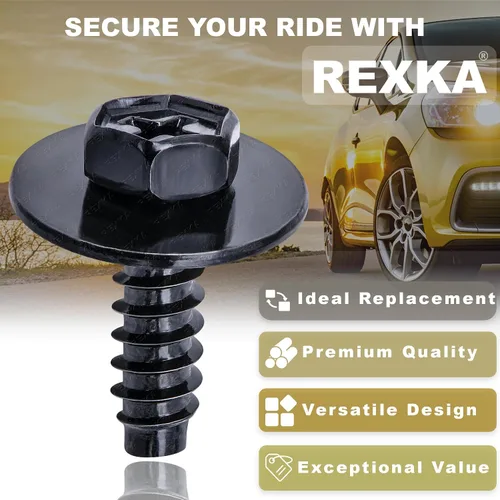 Vista 4 de Rexka 10 piezas M5-1.81 x 16 mm Forro de Fender Protector de Salpicaduras Tapa del Parachoques Tornillo de Cabeza Phillips Hexagonal Sems para Mazda