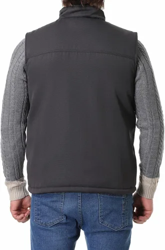 Vista 2 de MOERDENG Chaleco de cuello alto falso con forro polar lavado de pato lavado para hombre