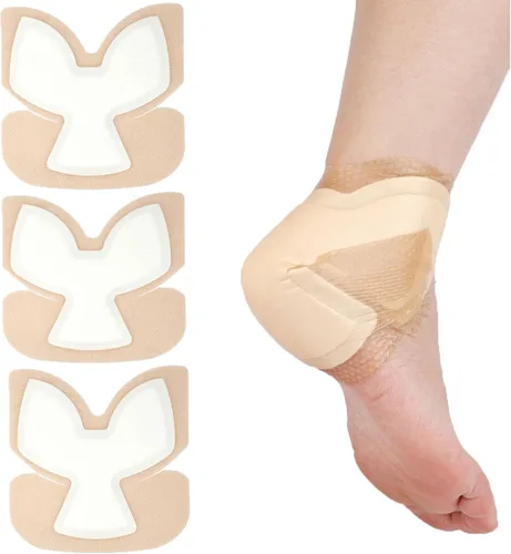Vista 11 de Apósito de espuma de silicona con borde para talón, vendajes sacrales adhesivos impermeables con acolchado absorbente para codo, muñeca, pie