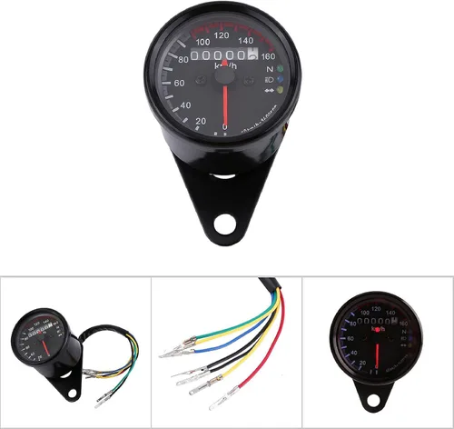 Vista 9 de Odómetro y velocímetro de motocicleta con retroiluminación LED, con pantalla digital e indicadores de giro, compatible con motocicletas de 12 V CC