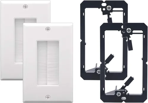 Vista 11 de VCE Placa de pared de cepillo con soporte, inserto de paso de cable, cubierta de pared decorativa de una sola banda para cables de bajo voltaje