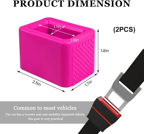 Vista 2 de 2 soportes de hebilla para cinturón de seguridad, hebilla de silicona para cinturón de seguridad para hacer soporte de receptáculo para fácil