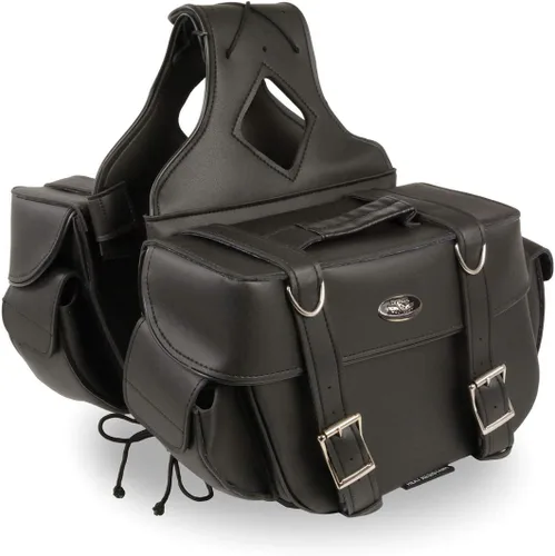 Vista 3 de Milwaukee Leather SH57403ZB Negro Medio Zip-Off PVC Tiro Sobre Dos Correa Sillín Bolsa