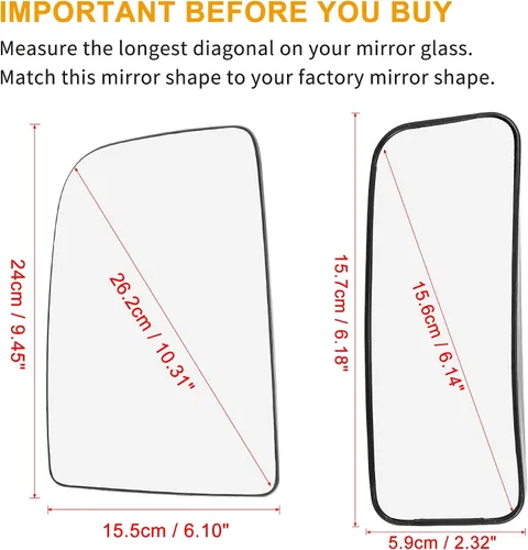 Vista 3 de X AUTOHAUX Espejo retrovisor de coche de repuesto con placa de respaldo calentada lado izquierdo del conductor parte superior e inferior