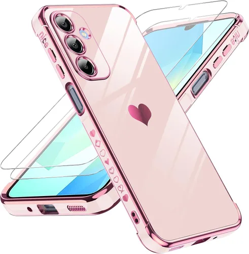 Vista 139 de LeYi Funda para Motorola-G 2025: Love Heart Plating Luxury, Negro