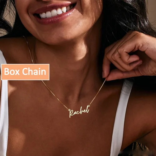 Vista 3 de Collar con 2 nombres en capas personalizable, collar estilo gargantilla de doble cadena chapado en oro de 18 quilates con placa de nombre, collar