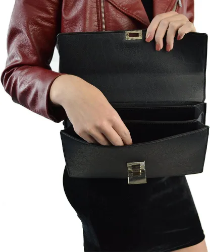 Vista 6 de Bolso de mano de cuero sintético para mujer