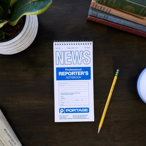Vista 3 de Cuaderno del Portage Reporter, # 200 Gregg de rayas, 70 hojas, 4" x 8", Blanco