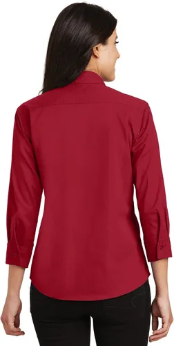 Vista 2 de Port Authority Camisa de fácil cuidado con manga 3/4 para mujer