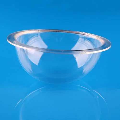 Vista 2 de Trolleyshop Diámetro 3.94 pulgadas/100MM con 4 agujeros Brida de cúpula de acrílico transparente Hemisferio de plástico transparente