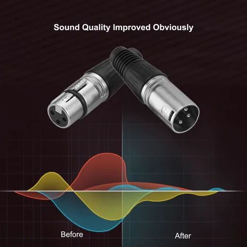 Vista 6 de 2 machos + 2 hembras 3 pines XLR tipo soldadura micrófono línea conector conector micrófono audio socket (paquete de 4)