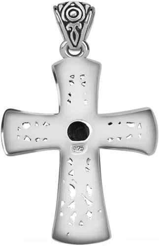 Vista 5 de SHOP LC DELIVERING JOY BALI LEGACY - Colgante de cruz de lapislázuli para hombre, plata de ley 925, vintage, católica, cristiana, regalo de joyería