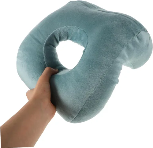 Vista 9 de Almohada de masaje azul para cama Almohada de dormir boca abajo con soporte de brazo Almohada de espuma viscoelástica para siesta