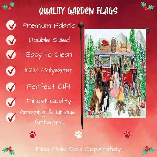 Vista 2 de Doggie of the Day American Akita Dogs Garden Flags - Christmas Time Camping - Double Sided - Yard Porch Lawn Spring Decorative Gift - Home Decor 12