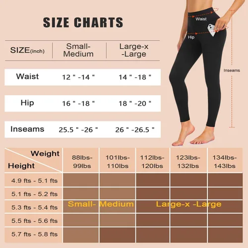 Vista 6 de Leggings con forro polar y bolsillos para mujer, pantalones térmicos de cintura alta con control de abdomen, pantalones de yoga para entrenamiento
