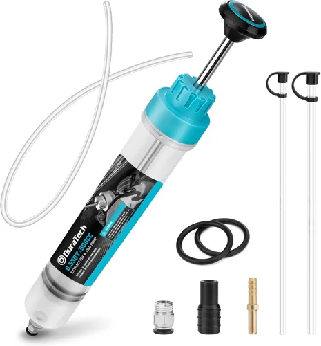 Vista 9 de DURATECH Extractor de Líquido Automotriz de 200CC, Bomba de Líquido con Tubos de Extensión Largos, Jeringa de Aceite con Potente Succión, Bomba