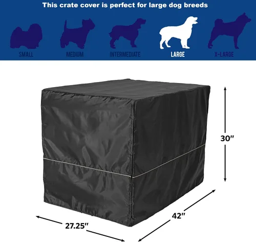Vista 6 de MidWest Homes for Pets Funda Grande para Jaula de Perro, Funda de Privacidad para Perrera de Poliéster Negro que se Adapta a la Mayoría de Jaulas