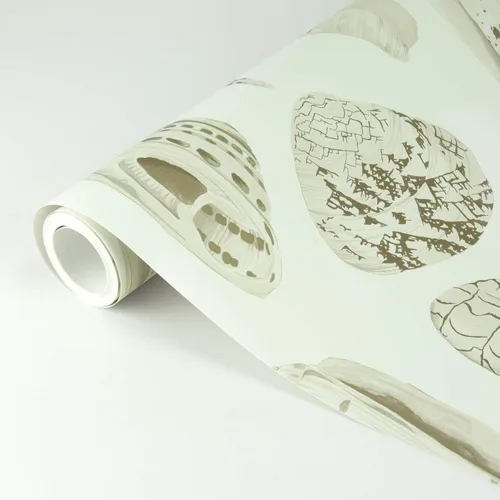Vista 6 de Cream Coquina Scalamandre - Papel tapiz autoadhesivo, color blanco