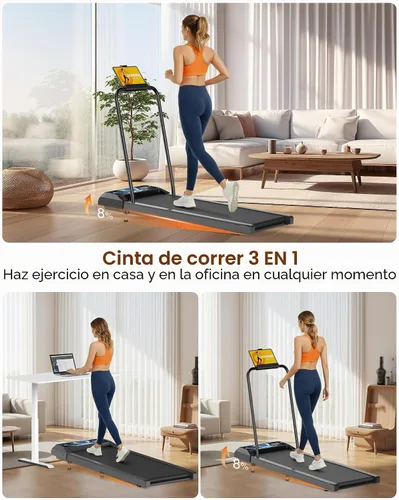 Vista 5 de HCOIW Walking with Incline Pad and Handle Bar, 3 in 1 Mini Walking Machine, 2.5HP Low Noise Treadmill for Home with Remote Control, Treadmill with