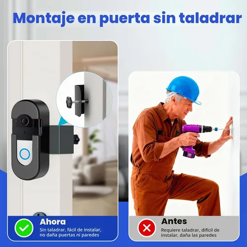 Vista 5 de Soporte Antirrobo para Timbre de Video Ring, Compatible con Timbre de Video, Soporte de Montaje Ajustable Sin Taladro para Timbres Inalámbricos