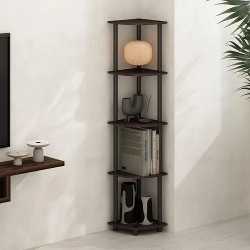 Vista 85 de Furinno Turn-N-Tube Organizador de encimera de cocina, estante organizador de encimera de esquina de 2 niveles, estante esquinero, para cocina