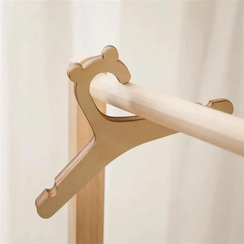 Vista 5 de Generic 5/10 perchas de madera para osos para niños, 9 pulgadas, ganchos de madera para ropa y pantalones, naturales, sin terminar, ahorro