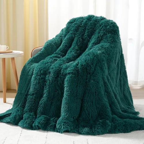 Vista 13 de Uttermara Manta con Peso de Piel Sintética Peluda Tamaño Queen, 15 libras, Pelo Largo, Manta de Cama Sherpa Suave y Esponjosa para Adultos, Manta