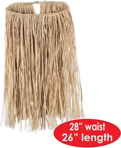 Vista 3 de Beistle Falda de rafia hula de cocina para adolescentes Luau Party Hawaiian Theme Accesorios de disfraz, natural