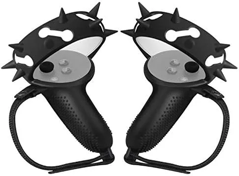 Vista 2 de MASiKEN Controller Grips Cover with Face Cover for Meta Oculus Quest 2 Anti-Throw Grips Spike Cover with Adjustable Wrist Strap and Sweatproof