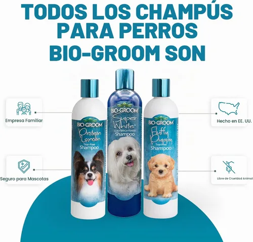 Vista 3 de Bio-Groom Super White Champú para perros – Champú blanqueador para mascotas, suministros de baño para perros, lavado de cachorros, suministros