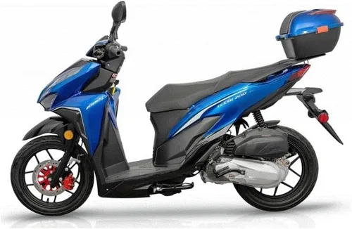 Vista 6 de HHH Clash 200 EFI Scooter de gas para calle, motocicleta de 168cc para adultos, totalmente automática, maletero y luces LED a juego (AZUL)