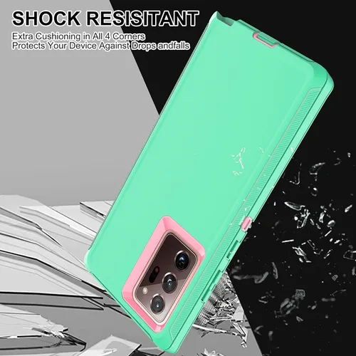 Vista 6 de Funda para Note 20 Ultra, Galaxy Note 20 Ultra con protector de pantalla de TPU flexible autorreparable (paquete de 2), funda de protección 3 en 1