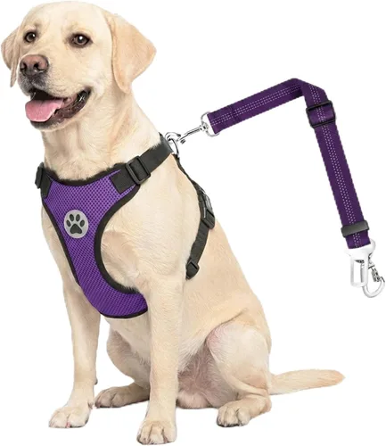 Vista 21 de Lukovee Cinturón de seguridad para perro para el coche, arnés de coche ajustable para perros grandes, medianos y pequeños, cinturón de seguridad
