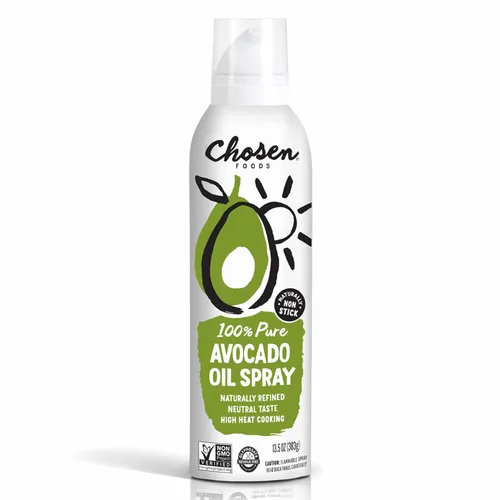 Vista 9 de Chosen Foods Pulverizador de aceite de aguacate 100 % puro de 4.7 oz. (1 paquete), sin OMG, punto de humo de 500 °F, sin propelente, solo presión