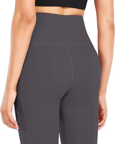 Vista 4 de Fengbay Pantalones de yoga de cintura alta, pantalones de yoga con bolsillo, control de abdomen, entrenamiento, correr, leggings de yoga elásticos