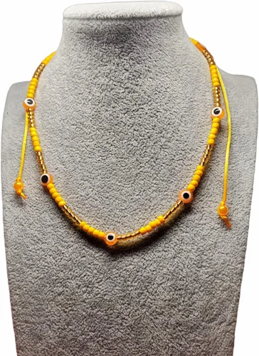 Vista 2 de Evil Eye Orisha Iyawo Babalawo Collar Santeria Collar Eleke Unisex