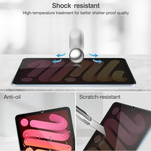 Vista 5 de ProCase Protector de pantalla de privacidad para iPad Mini 7ª (A17 Pro) 2024/Mini 6ª generación de 8.3 pulgadas 2021, protector de película