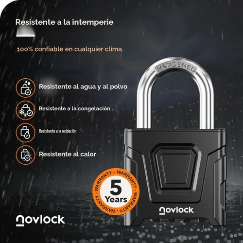 Vista 3 de Candado de combinación para exteriores, resistente, grande, resistente a la intemperie con código, para puertas, vallas, cobertizos, taquillas