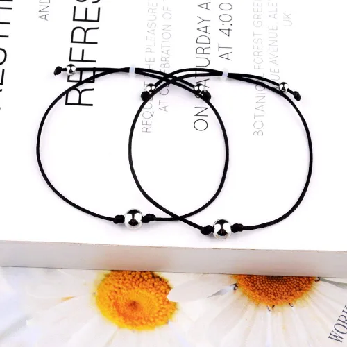 Vista 4 de BOCHOI Pinky Promise - Pulseras a juego para parejas, mejor amiga, mejor amiga, pulsera de amistad, madre, hijo, hija, niño, niña, él, novia, novio