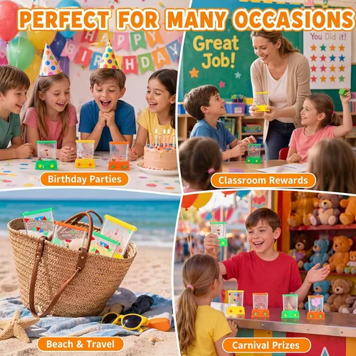 Vista 6 de Zhanmai Juego de agua de mano, 16 unidades, mesas de agua para lanzar anillos de agua para playa, juguete de fiesta, entretenimiento divertido, sin
