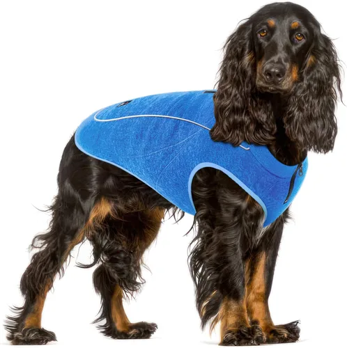 Vista 12 de Suéter de forro polar aislado para perros Chaleco ligero y cálido para perro Puerto con cremallera para arnés Chaqueta de invierno para clima