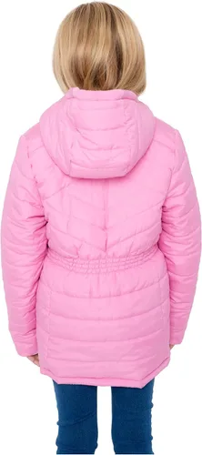 Vista 7 de Juicy Couture Girls Reversable Coat, Faux Fur Hooded Winter Jacket, Warm Padded Parka Hoodie, Kids Heavyweight Winter Coat