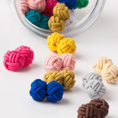 Vista 4 de Jacob Alexander Tarro de regalo, 25 pares de nudos de seda de color sólido, colección a granel, Multi