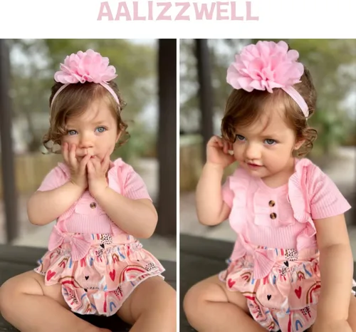 Vista 3 de Aalizzwell Traje de verano para bebés recién nacidos