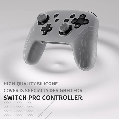 Vista 3 de playvital Samurai Edition - Funda protectora ergonómica de silicona para Nintendo Switch Pro, suave y antideslizante, protector de agarre