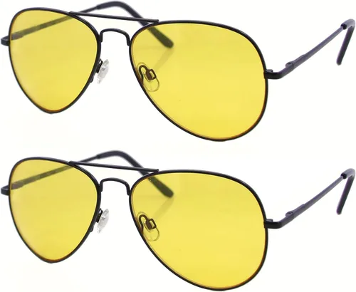 Vista 3 de 2 gafas de sol de conducción nocturna visión seguridad disparar amarillo piloto gafas marco deportes