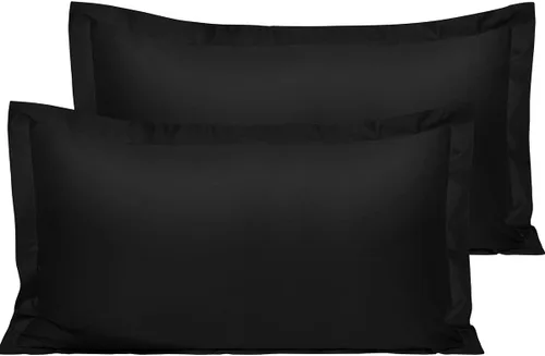 Vista 10 de NTBAY Fundas de almohada estándar de algodón – Fundas de almohada de algodón egipcio de 500 hilos, paquete de 2 fundas de almohada Oxford súper