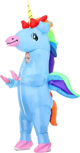 Vista 3 de HSCTEK Disfraz de unicornio inflable unisex para niños